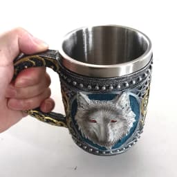 Viking Wood Style Beer Mug Simulation Wooden Barrel Beer Cup Double Wall Drinking Mug Metal Insulated 1PCS Bar Drinking кружка