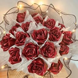 LED Flower Wrapping Paper With Lights Lace Mesh Wave Yarn Florist Bouquet Packaging Decoration Wedding Birthday Valentines Gifts