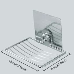 1pc-Stainless steel soap rack, wall mounted soap rack, drainage soap tray, simple soap storage rack in home bathroom