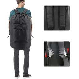Backpack Laundry Bag with Pocket Laundry Hamper Bag with Drawstring Closure for College, Travel, Laundromat, Apartment