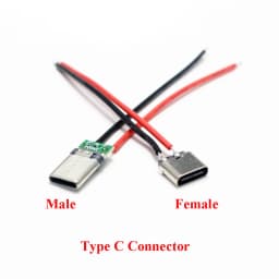 2/5Pcs Micro USB Type-C 2Pin Horizontal / Vertical 2P Simple Soldered Male Plug-in Board Quick Charging USB-C Connector