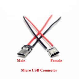 2/5Pcs Micro USB Type-C 2Pin Horizontal / Vertical 2P Simple Soldered Male Plug-in Board Quick Charging USB-C Connector