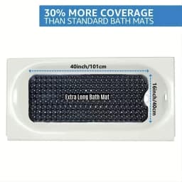 1Pc Non-Slip Shower Mat Bathtub Mat with Drain Holes and Suction Cups Machine Washable Household Bathroom Shower Carpet Bathroom