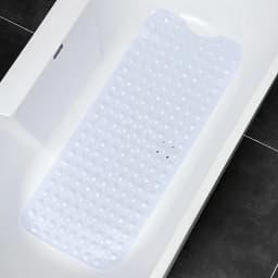 1Pc Non-Slip Shower Mat Bathtub Mat with Drain Holes and Suction Cups Machine Washable Household Bathroom Shower Carpet Bathroom