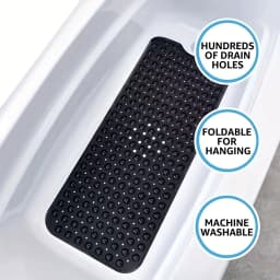 1Pc Non-Slip Shower Mat Bathtub Mat with Drain Holes and Suction Cups Machine Washable Household Bathroom Shower Carpet Bathroom