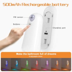 LED Smart Motion Sensor Night Light, Toilet Seat Lights, USB Rechargeable 8Color Lamp for Summer Corridor WC Camping Home Decor