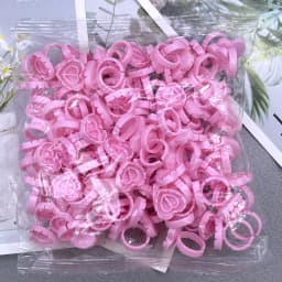 100Pcs Wholesale Disposable Eyelash Glue Fan Cup Rings Holder Container Tattoo Pigment Eyelash Extension Tools Lash Supplies