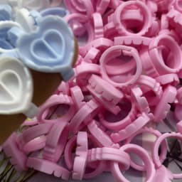 100Pcs Wholesale Disposable Eyelash Glue Fan Cup Rings Holder Container Tattoo Pigment Eyelash Extension Tools Lash Supplies