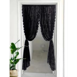 1pc Lace Flower Design Door Curtain, Curtains with Rod Pocket, Suitable for Home Decoration