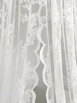 1pc Lace Flower Design Door Curtain, Curtains with Rod Pocket, Suitable for Home Decoration