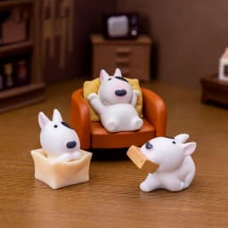 Cute Mini Bullhead Terrier Dog Figurines Micro Landscape Car Dashboard Home Desktop Ornaments