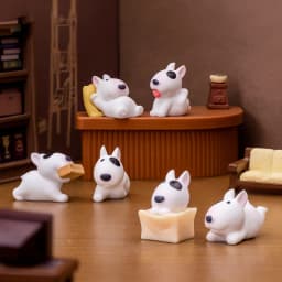 Cute Mini Bullhead Terrier Dog Figurines Micro Landscape Car Dashboard Home Desktop Ornaments