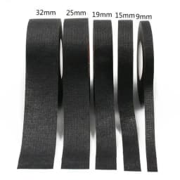 15 Meter Heat-resistant Flame Retardant Tape Adhesive Cloth Tape For Car Cable Harness Wiring Loom Protection Width 9/19/25MM