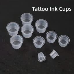 100pcs Disposable Tattoo Ink Cups Plastic Pigment Clear Holder Container Caps Tattoo Permanent Makeup Microblading Supply
