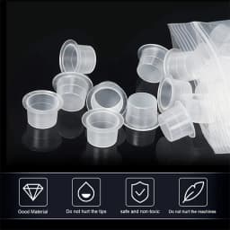 100pcs Disposable Tattoo Ink Cups Plastic Pigment Clear Holder Container Caps Tattoo Permanent Makeup Microblading Supply