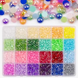 1 Box Half Round ABS Pearl Beads Flatback Rhinestones For Jewelry Nail Art Garment Cup DIY Decor Craft H1210