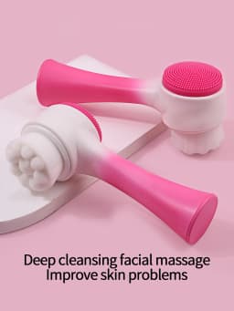 1Pc Silicone Face Cleansing Brush Double-Sided Facial Cleanser Blackhead Removal Product Pore Cleaner Exfoliator Face Scrub Brus