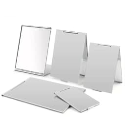 Aluminum Folding Mirror Pocket Mini Portable Makeup Mirrors Travel Hand Small Mirror Vanity Foldable Compact Cosmetics Tools