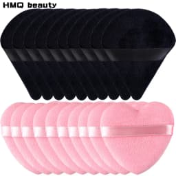 10/20Pcs Triangle Velvet Powder Puff Heart Shaped Makeup Sponges Blender Foundation Cosmetic Facial Sponges Make Up Accessories
