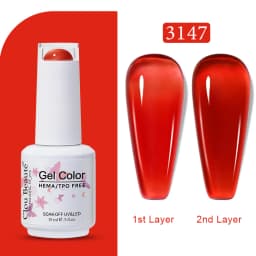 Clou Beaute Transparent French Gel Polish Translucent Nude Pink Red Jelly Glass Milky White Varnish Rainbow Color Nail Art