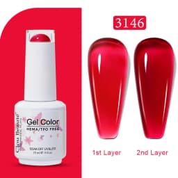 Clou Beaute Transparent French Gel Polish Translucent Nude Pink Red Jelly Glass Milky White Varnish Rainbow Color Nail Art