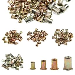 320Pcs Rivet Nuts Kit Flat Head Insert Nutsert Rivnuts Assortment Set Threaded Insert Nutserts Assort, M3-M12 Bolts and Nuts