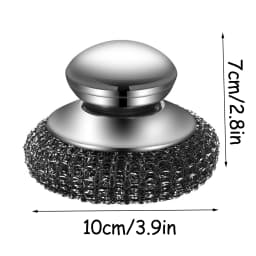1PC Steel Wool Scrubber with Handle Stainless Steel Cleaning Brushes Cleaning Dishes Stock Pots Pans Griddles Grills
