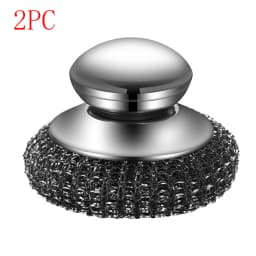 1PC Steel Wool Scrubber with Handle Stainless Steel Cleaning Brushes Cleaning Dishes Stock Pots Pans Griddles Grills