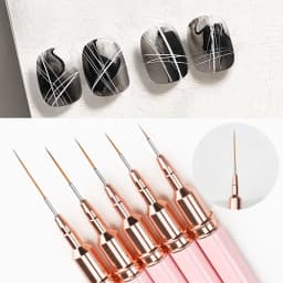 7/10/12/15/20m Pink French Nail Art Liner Painting Brush 5Pcs/set Ultra-thin Elongated Lines Nail Drawing Pen Brush DIY Manicure