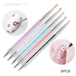 7/10/12/15/20m Pink French Nail Art Liner Painting Brush 5Pcs/set Ultra-thin Elongated Lines Nail Drawing Pen Brush DIY Manicure