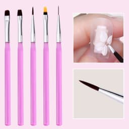 7/10/12/15/20m Pink French Nail Art Liner Painting Brush 5Pcs/set Ultra-thin Elongated Lines Nail Drawing Pen Brush DIY Manicure