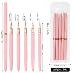 7/10/12/15/20m Pink French Nail Art Liner Painting Brush 5Pcs/set Ultra-thin Elongated Lines Nail Drawing Pen Brush DIY Manicure