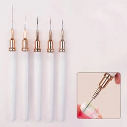7/10/12/15/20m Pink French Nail Art Liner Painting Brush 5Pcs/set Ultra-thin Elongated Lines Nail Drawing Pen Brush DIY Manicure