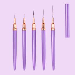 7/10/12/15/20m Pink French Nail Art Liner Painting Brush 5Pcs/set Ultra-thin Elongated Lines Nail Drawing Pen Brush DIY Manicure