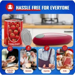 1pc Red Electric Can Opener Bottle Opener Easy Can Opener Automatic Can Opener With Smooth Edge Kitchen Tools