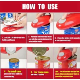 1pc Red Electric Can Opener Bottle Opener Easy Can Opener Automatic Can Opener With Smooth Edge Kitchen Tools