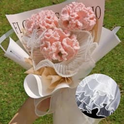 Flower Wrapping Paper Set with Pearl Edges - Includes 1/3 Sheets of White Bouquet Wrapping Paper, Valentine's Flower Wrapping