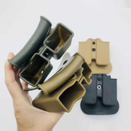 Tactical Double 9mm Magazine Pouch Belt Clip Mag Case for Glock 17 19 43 Beretta M9 PX4 Sig Sauer P229 USP Universal Mag Holder