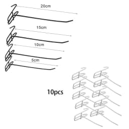 10Pcs Reusable Mesh Panel Hangers Metal Wear-resistant Storage Hook Removable Universal Net Panel Hooks Store Storage Display