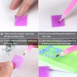 Purple 10-100 Pcs 2*2CM Diamond Painting Wax Mud Glue Accessory Diamond Embroidery Cross Stitch Diamond Painting Glue Tool
