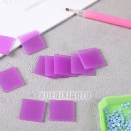 Purple 10-100 Pcs 2*2CM Diamond Painting Wax Mud Glue Accessory Diamond Embroidery Cross Stitch Diamond Painting Glue Tool