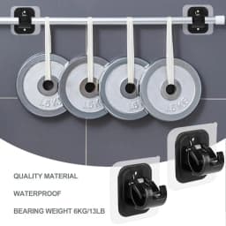 12/2pcs No Drill Curtain Rod Brackets Self-Adhesive Curtain Rod Holder Hook Adjustable Wall Curtain Fixed Clip Hanging Rack