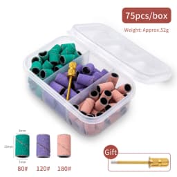 Boxed Nail Sanding Bands With Mandrel Drill Bits for Electric Machine File Grinder Sand Band Set Acrylic Nails Gel Polish Remove