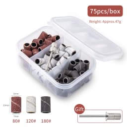 Boxed Nail Sanding Bands With Mandrel Drill Bits for Electric Machine File Grinder Sand Band Set Acrylic Nails Gel Polish Remove