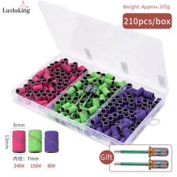 Boxed Nail Sanding Bands With Mandrel Drill Bits for Electric Machine File Grinder Sand Band Set Acrylic Nails Gel Polish Remove