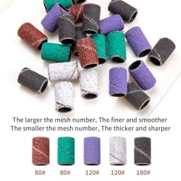 Boxed Nail Sanding Bands With Mandrel Drill Bits for Electric Machine File Grinder Sand Band Set Acrylic Nails Gel Polish Remove