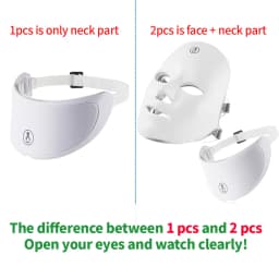 Face and Neck Beauty Machine LED Facial Mask Photon Neck Mask with 7 Colors Skin Care Massager