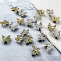 10Pcs 3D Crystal Butterfly Nail Charms Hollow Shape with Rhinestones for DIY Nail Art Decorations 8*8.5mm Shiny Butterfly Gems 9