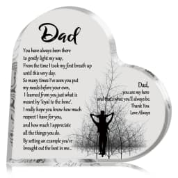 1-3PCS Heart Shape Acrylic Plaque for Dad Birthday Father's Day Thankful Quote Blessed Wish Memorial Keepsake Gift Thank you Dad