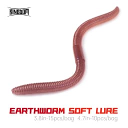 Kingdom 15pcs Earthworm Soft Lure Sinking 1.8g 96mm 2.8g 120mm Artificial Fishing Lures Bass Flatfish Fishing Fishing Equipment